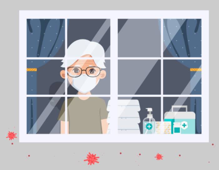 elderly-in-home-isolation-vector-image